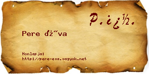 Pere Éva névjegykártya